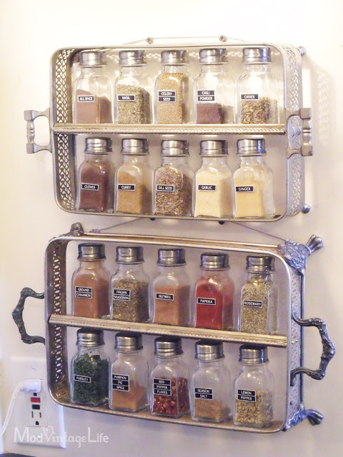 DIY spice rack silver modvintagelife.blogspot