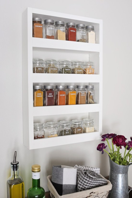 DIY spice wall spice rack angelamariemade