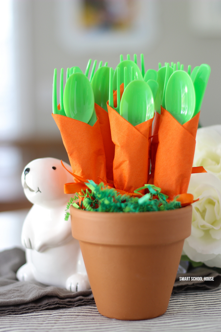 easter decor carrot napkin utensicls smartschoolhouse.