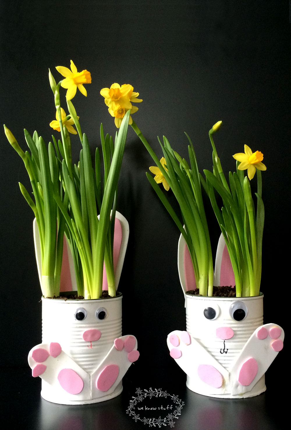 easter decor tin can bunny planterns weknowstuff