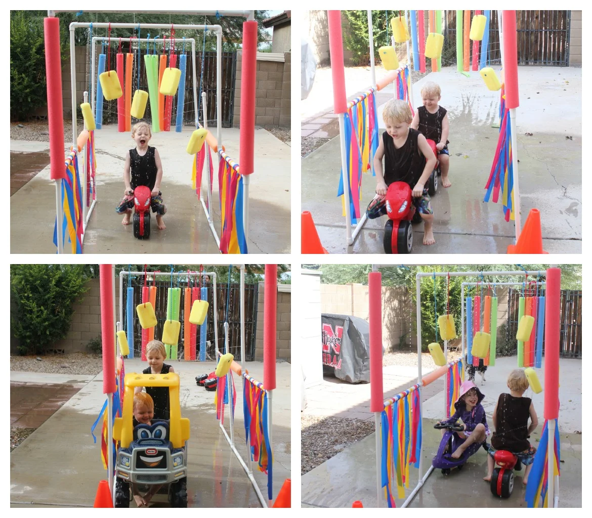 pool noodle diy kiddie car wash momendeavors