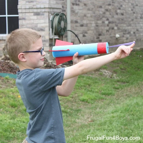 pool noodle diy racket launcher frugalfun4boys.