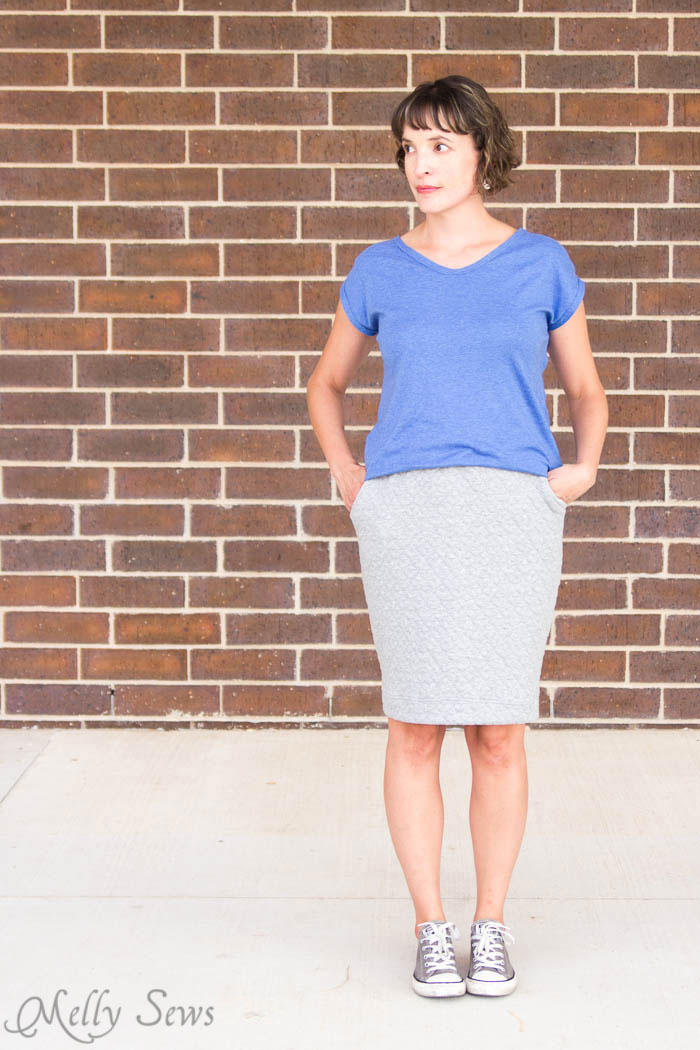 15 Easy Skirts To Sew For Spring And Summer 6 skirt diy pencil skirt with pockets mellysews