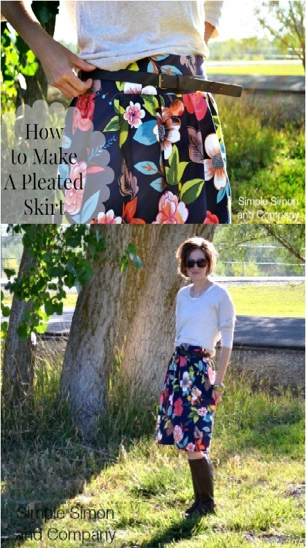 skirt diy wide waistband pleated simplesimonandco