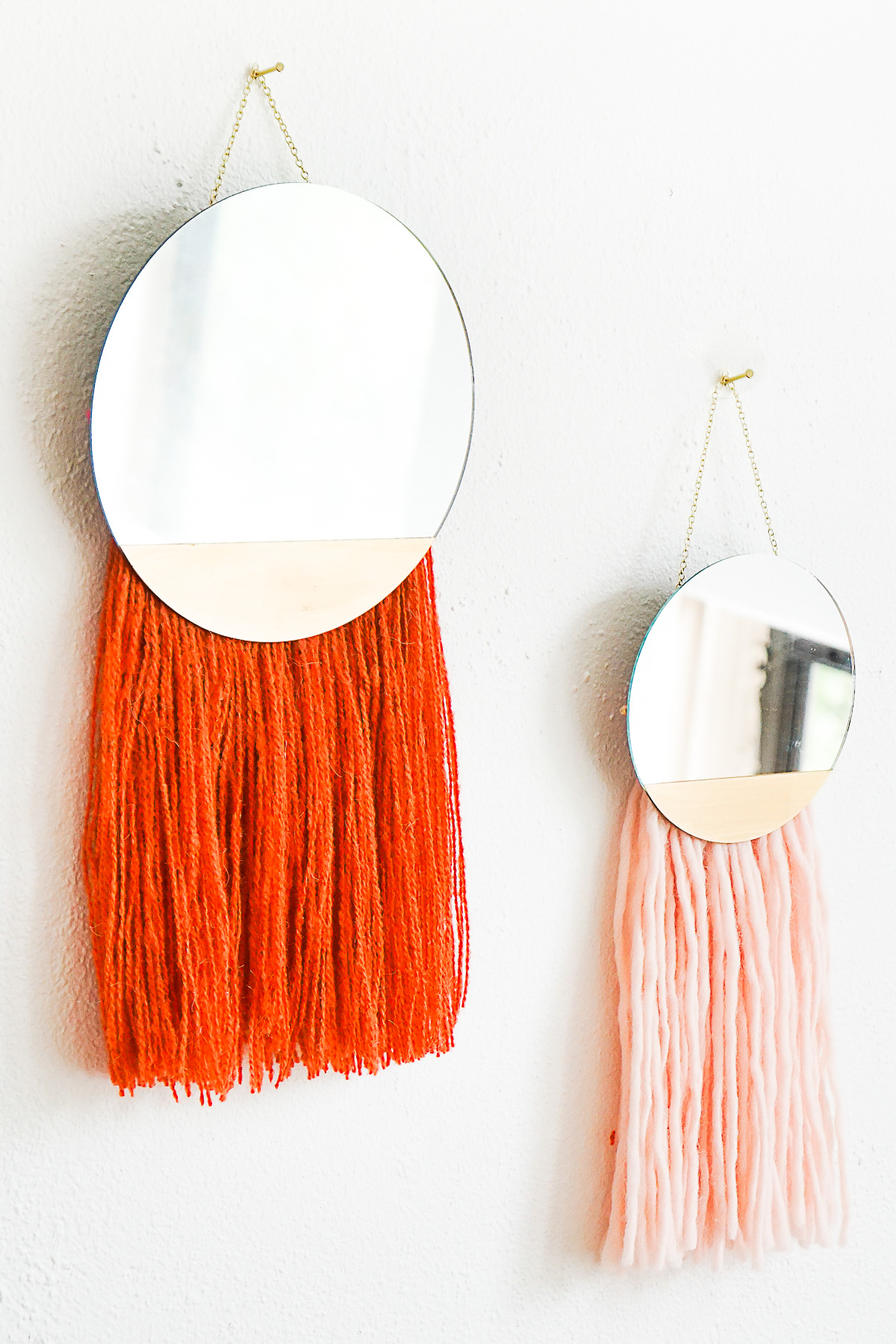 wall hanging fringed miror sugarandcloth