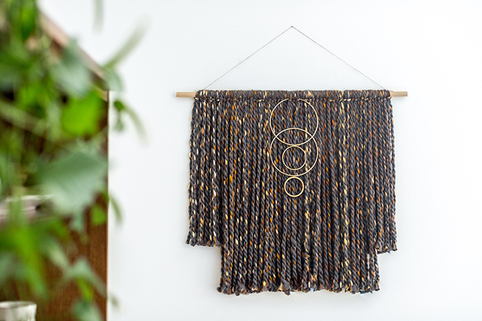 wall hanging wool and brass dreamgreendiy