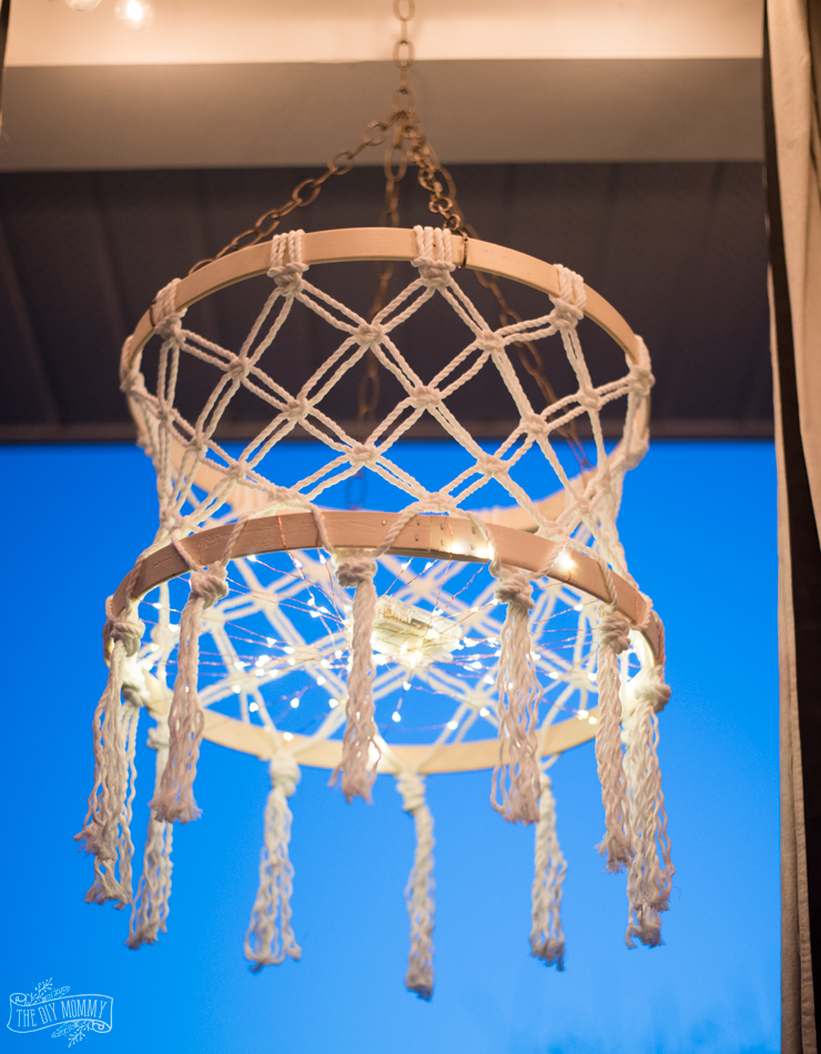 diy macrame fairy lights chandelier thediymommy