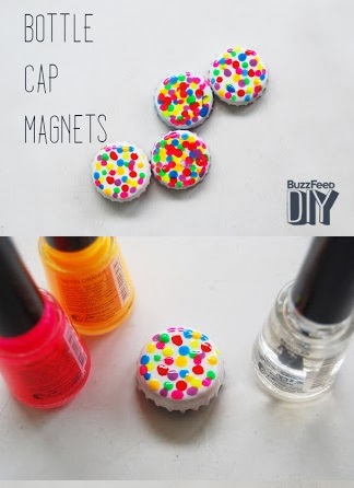 nail polish diy bottle cap magnets thepinkdoormat.