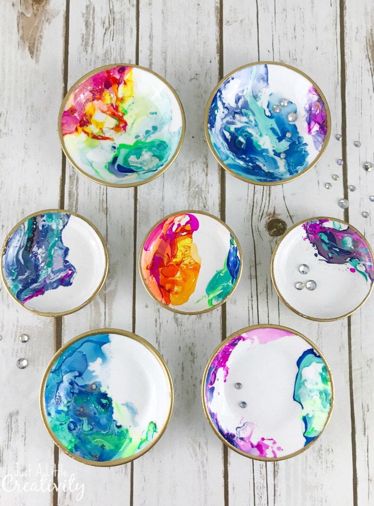 nail polish diy marbled ringed plates justalittlecreativity