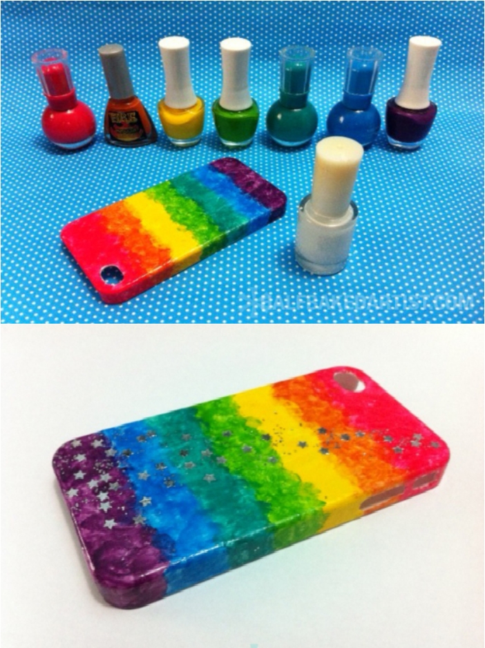 nail polish diy phone case halfbakedartist