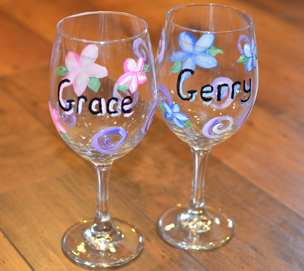 wine glass diy aname and flower davetdesigns.blogspot