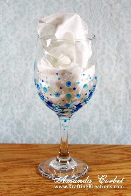 wine glass diy dotted kraftingkreations