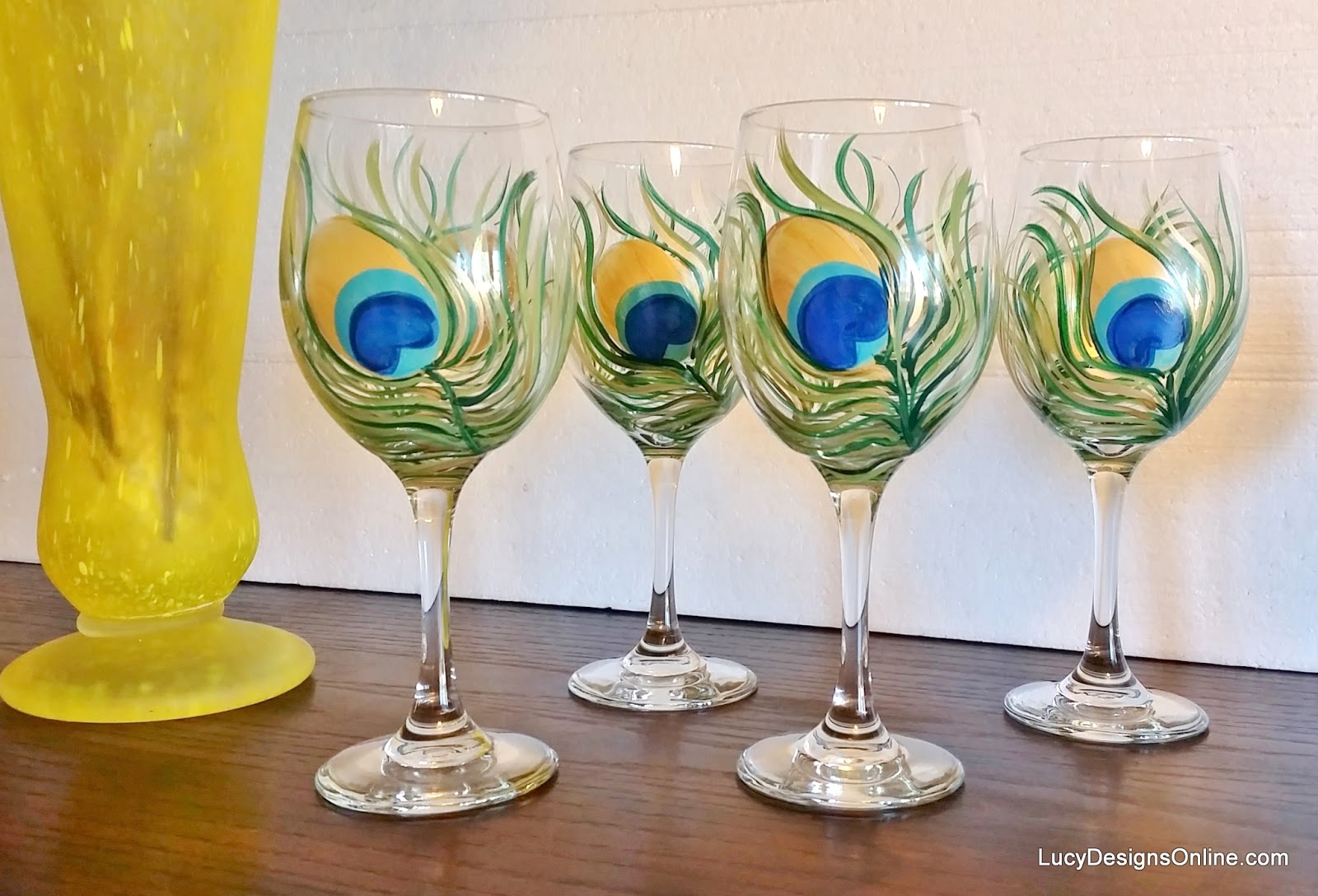 wine glass diy peacock lucydesignsonline